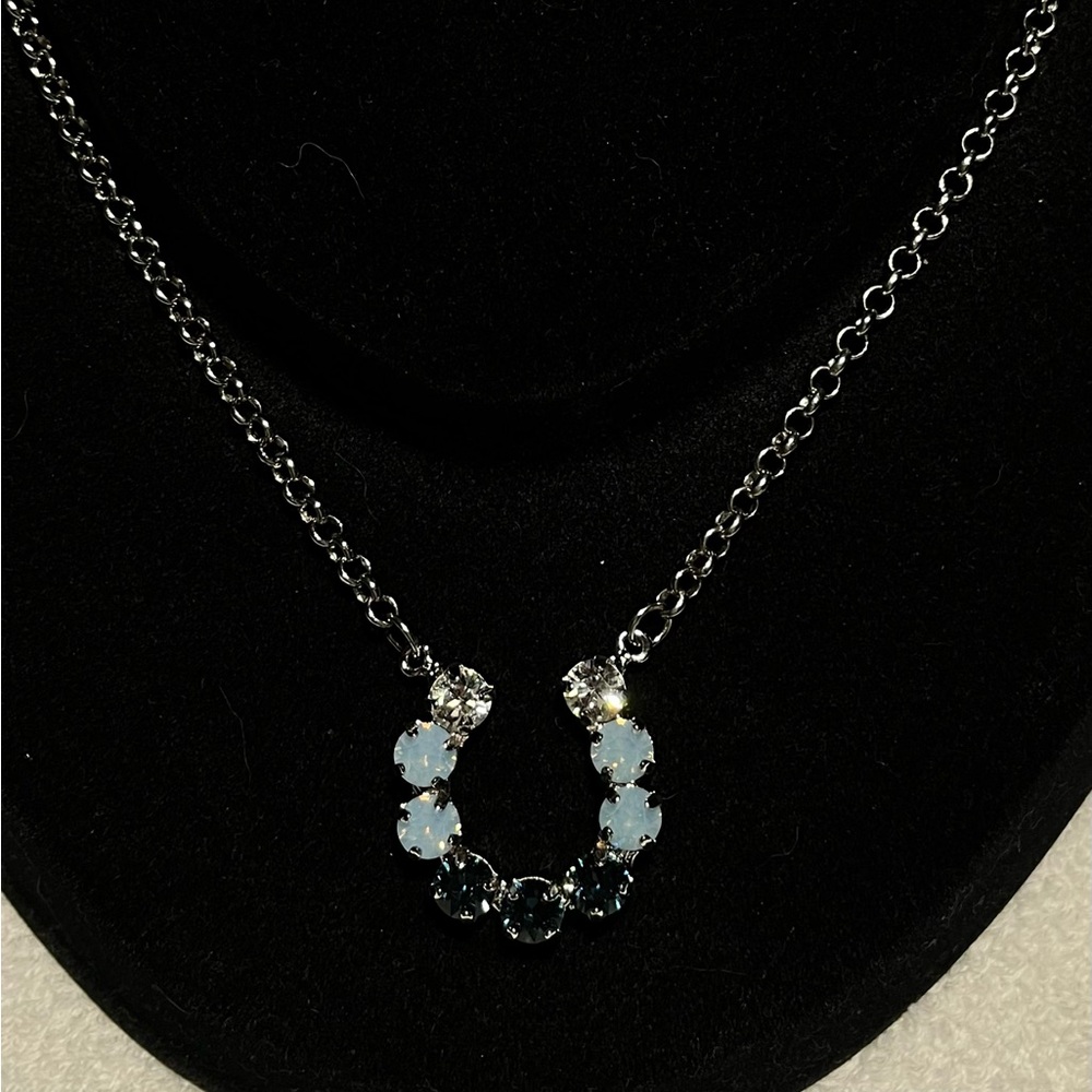 NWOT - Handmade Swarovski Crystal Horseshoe Necklace.